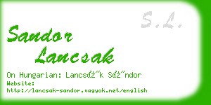 sandor lancsak business card